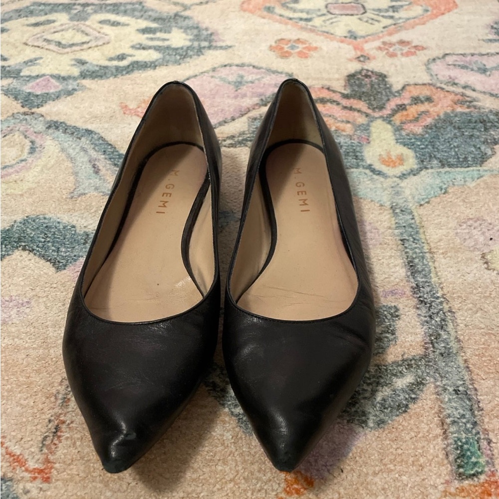 M. Gemi Black Leather Flats